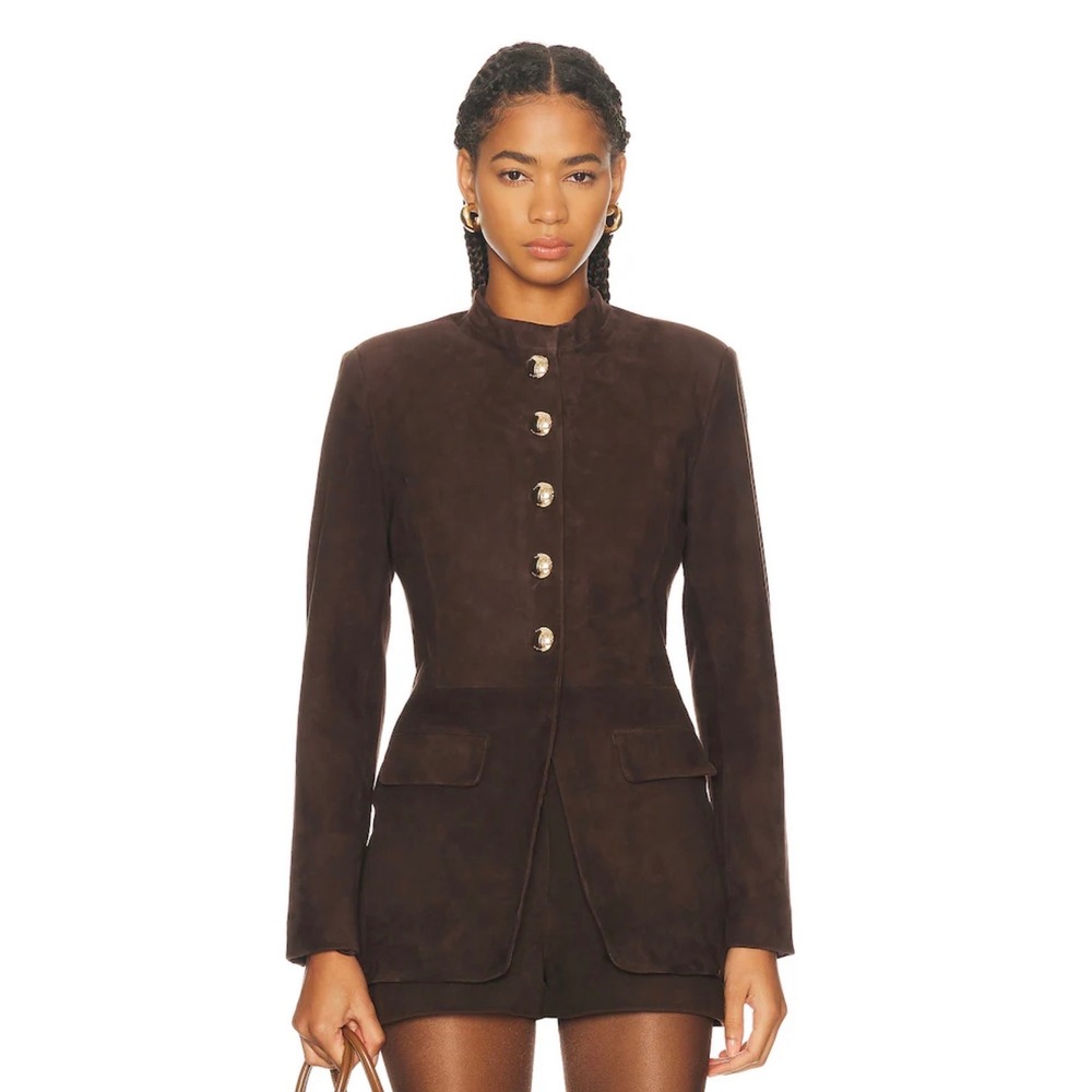 RETROFETE Callandra Suede Jacket In Brown Size Small $698